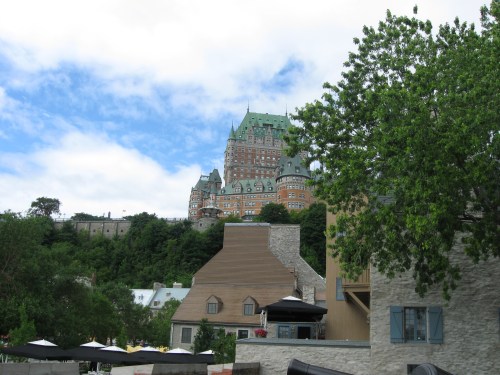 The Chateau Frontenac, overlooking lower Quebec City